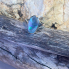 Sterling Silver Black Opal freeform 2.9ct ring - Masterpiece Jewellery Opal & Gems Sydney Australia | Online Shop