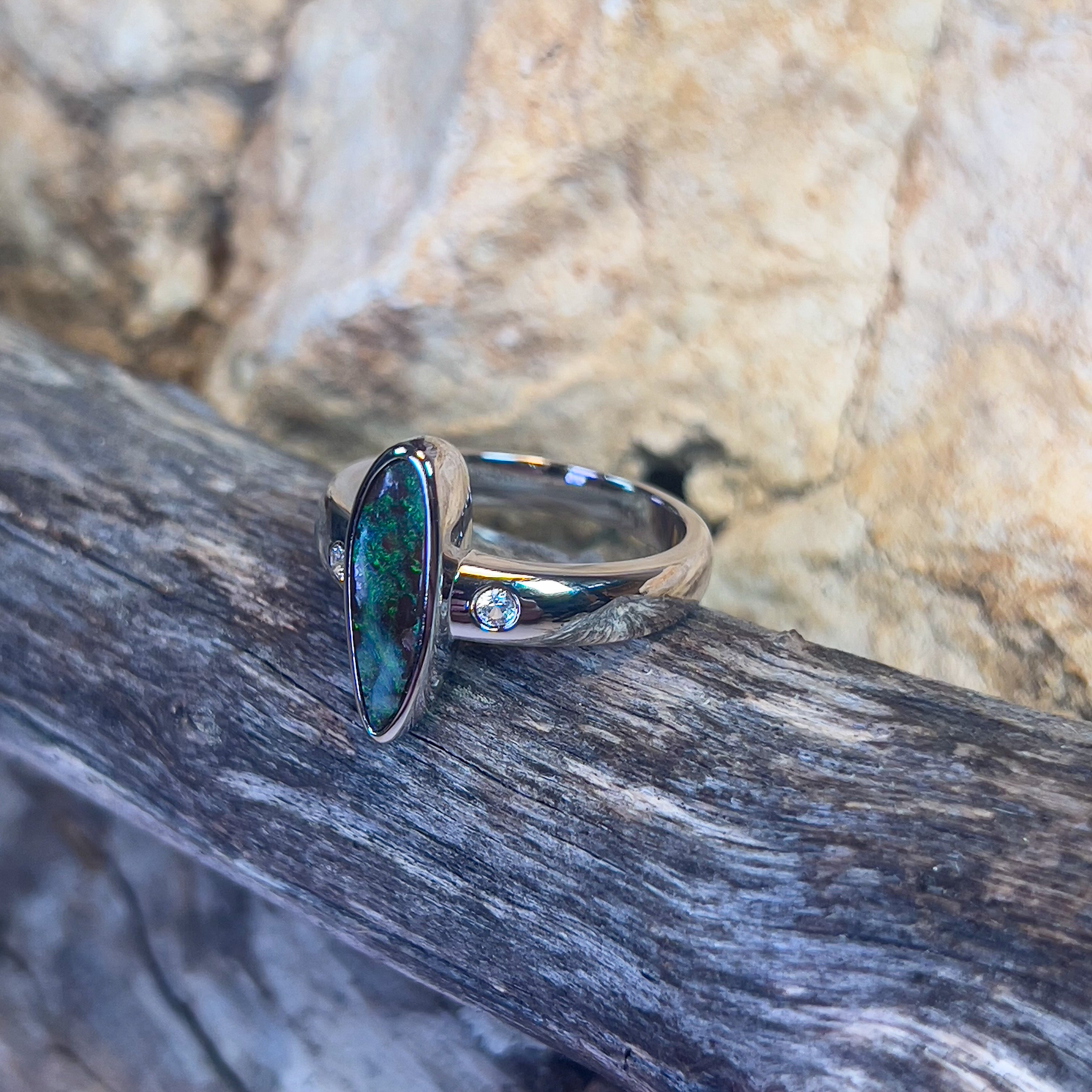 Beautiful sterling silver shops Boulder opal p