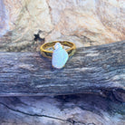 Gold plated Sterling silver Freeform Light Opal ring - Masterpiece Jewellery Opal & Gems Sydney Australia | Online Shop