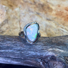 Sterling Silver White Opal 2.45ct and cubic zirconia ring bezel set - Masterpiece Jewellery Opal & Gems Sydney Australia | Online Shop