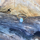 14kt Yellow Gold crossover ring with one 0.55ct Crystal Opal - Masterpiece Jewellery Opal & Gems Sydney Australia | Online Shop