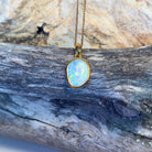 Gold plated sterling silver freeform crystal opal 1.8ct bezel set necklace - Masterpiece Jewellery Opal & Gems Sydney Australia | Online Shop