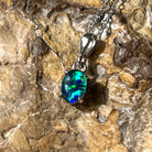 Sterling Silver 7x5mm Triplet Opal necklace pendant - Masterpiece Jewellery Opal & Gems Sydney Australia | Online Shop