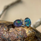 Sterling Silver Opal Triplet studs 10x8mm - Masterpiece Jewellery Opal & Gems Sydney Australia | Online Shop