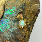 Gold plated Sterling Silver White Opal cluster pendant - Masterpiece Jewellery Opal & Gems Sydney Australia | Online Shop