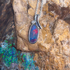 Silver Opal doublet 12.2x6.6mm pendant - Masterpiece Jewellery Opal & Gems Sydney Australia | Online Shop