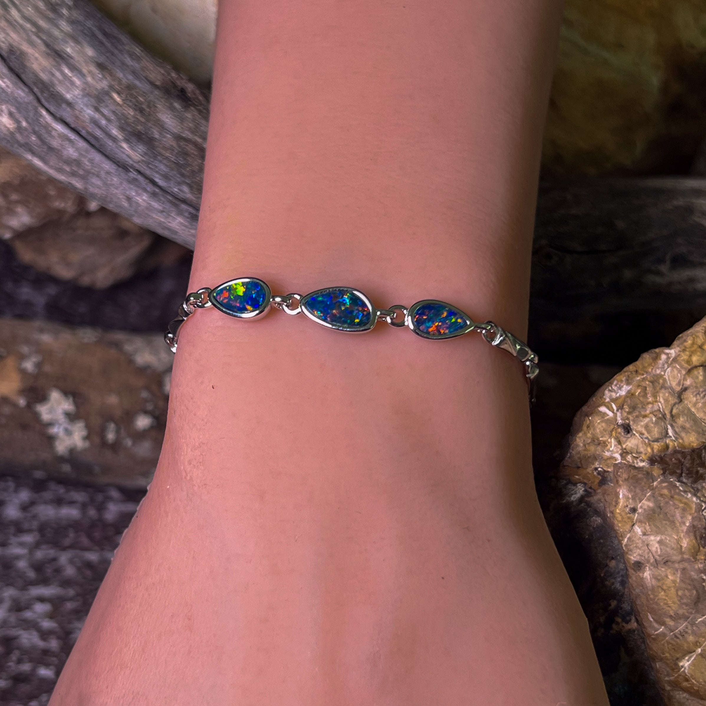 3 pieces Sterling Silver 925 Opal Hamsa Charm, Laser Cut and Blue OPAL Beads ANKLETS Lot, Custom made to your size - Free Shipping Worldwide popular