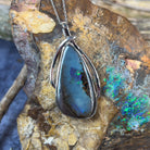 Sterling Silver Boulder Opal 35.86ct pendant - Masterpiece Jewellery Opal & Gems Sydney Australia | Online Shop