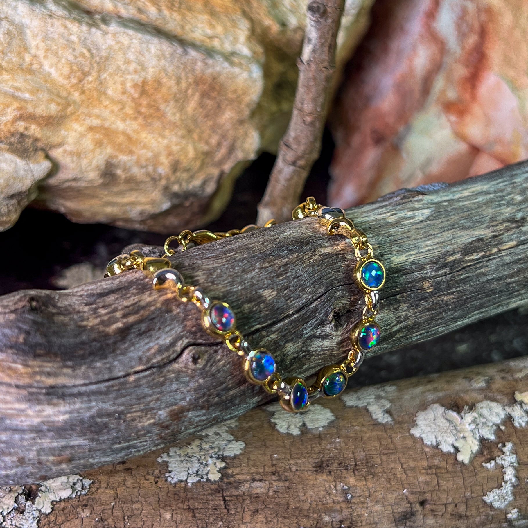 2 Tone Opal top Bracelet