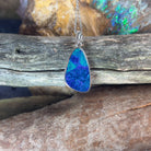 Sterling Silver Blue Green Opal doublet 20x11.5mm - Masterpiece Jewellery Opal & Gems Sydney Australia | Online Shop