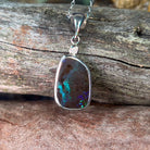 18kt White Gold Boulder Opal 2.58ct and diamond pendant - Masterpiece Jewellery Opal & Gems Sydney Australia | Online Shop