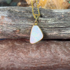 18kt Yellow Gold triangle shape White opal 3.01ct pendant - Masterpiece Jewellery Opal & Gems Sydney Australia | Online Shop