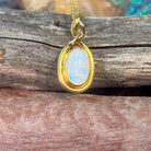 18kt Yellow Gold Oval White Opal 1.2ct pendant - Masterpiece Jewellery Opal & Gems Sydney Australia | Online Shop