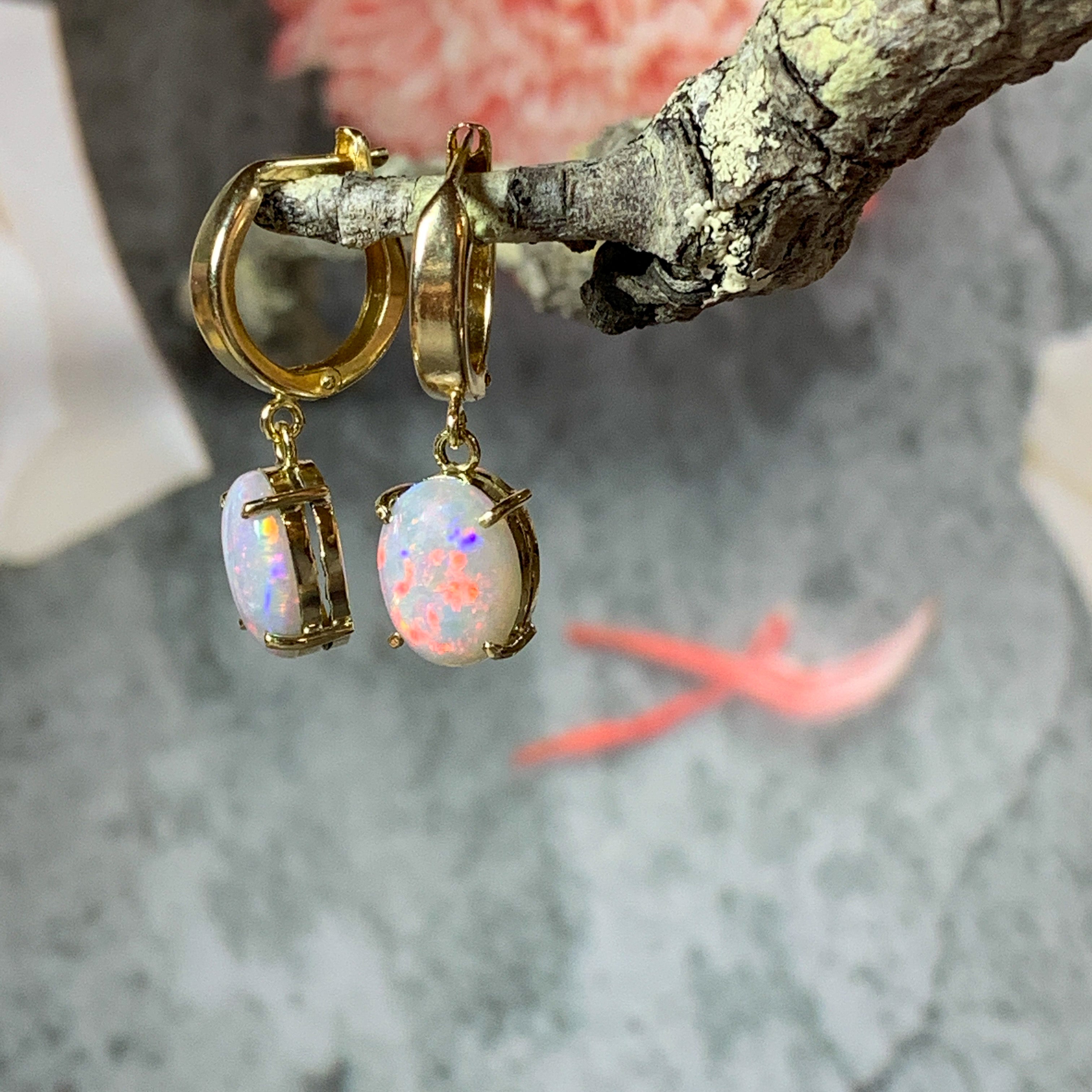 Opal shop huggie earrings