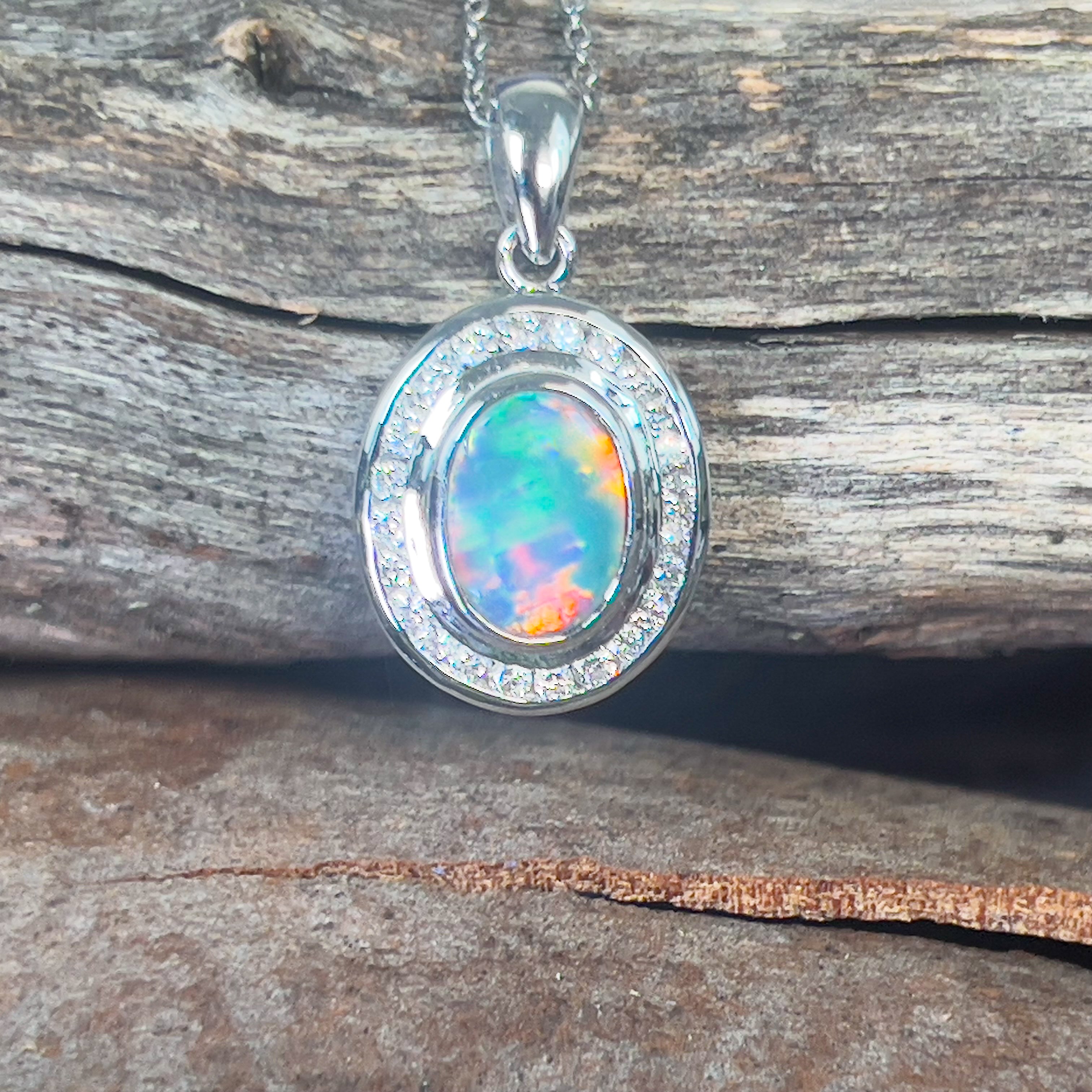 Australian opal necklace (faceted, blue) – YENDEN
