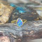 Gold plated sterling silver opal doublet ring - Masterpiece Jewellery Opal & Gems Sydney Australia | Online Shop