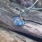 Sterling Silver Opal doublet fire 8x12.5mm pendant - Masterpiece Jewellery Opal & Gems Sydney Australia | Online Shop