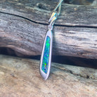 Sterling Silver long drop pendant Opal doublet - Masterpiece Jewellery Opal & Gems Sydney Australia | Online Shop