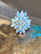 STERLING SILVER OPAL LOTUS RING - Masterpiece Jewellery Opal & Gems Sydney Australia | Online Shop