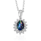 Sterling Silver 7x5mm cluster Opal triplet pendant - Masterpiece Jewellery Opal & Gems Sydney Australia | Online Shop