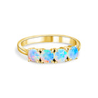 18kt Yellow Gold eternity ring with 5 Crystal Opals - Masterpiece Jewellery Opal & Gems Sydney Australia | Online Shop