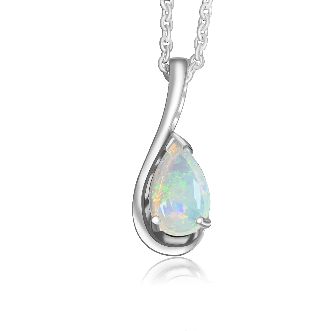 Sterling Silver 8x5mm Pearshape Opal pendant - Masterpiece Jewellery Opal & Gems Sydney Australia | Online Shop