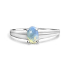 Sterling Silver solitaire Oval crystal opal ring - Masterpiece Jewellery Opal & Gems Sydney Australia | Online Shop