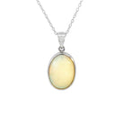 Sterling Silver Light Opal classic bezel pendant 17x12.5mm - Masterpiece Jewellery Opal & Gems Sydney Australia | Online Shop