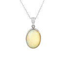 Sterling Silver Light Opal classic bezel pendant 17x12.5mm - Masterpiece Jewellery Opal & Gems Sydney Australia | Online Shop