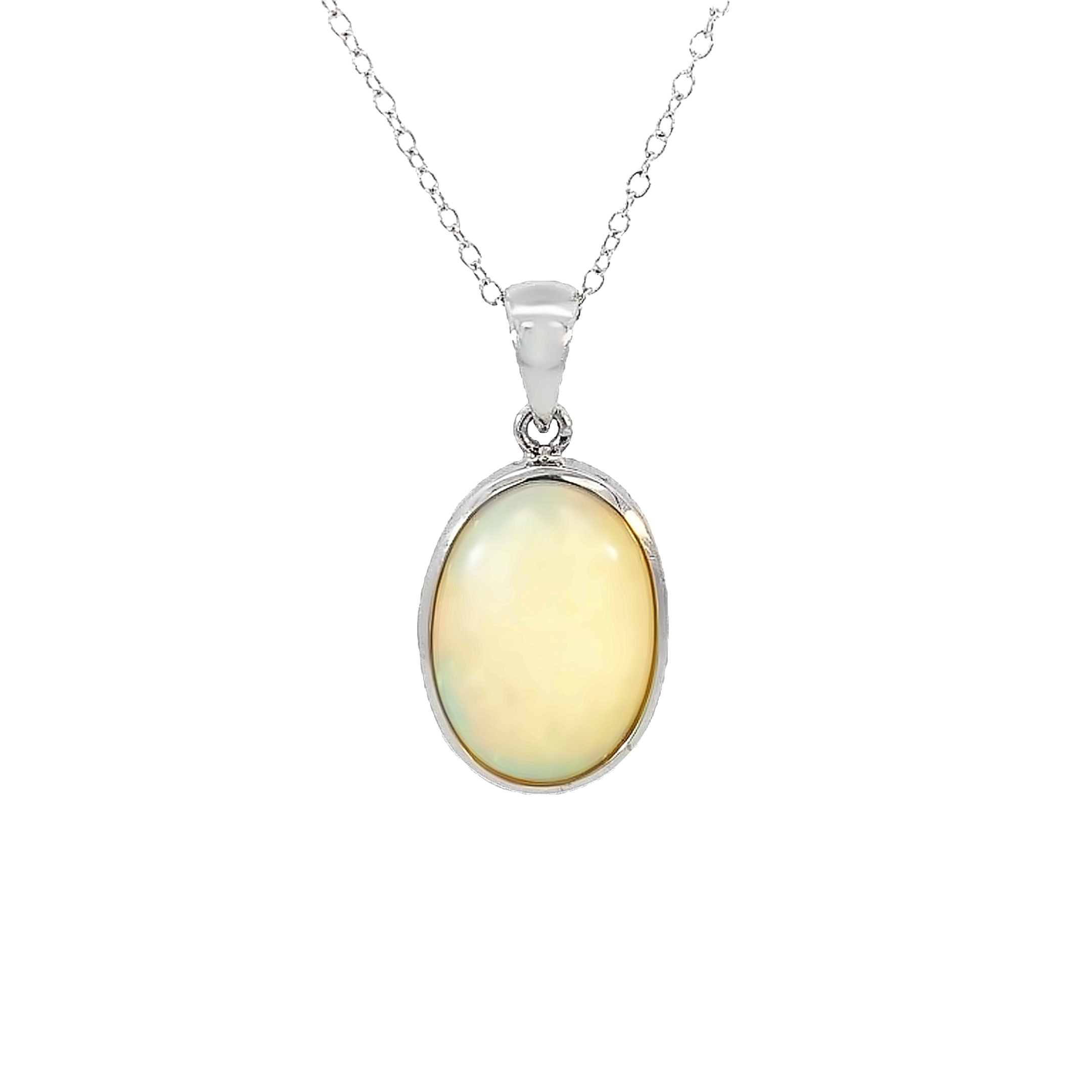 Sterling Silver Light Opal classic bezel pendant 17x12.5mm - Masterpiece Jewellery Opal & Gems Sydney Australia | Online Shop