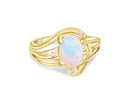 18kt Yellow Gold swirl Opal and Diamond ring - Masterpiece Jewellery Opal & Gems Sydney Australia | Online Shop