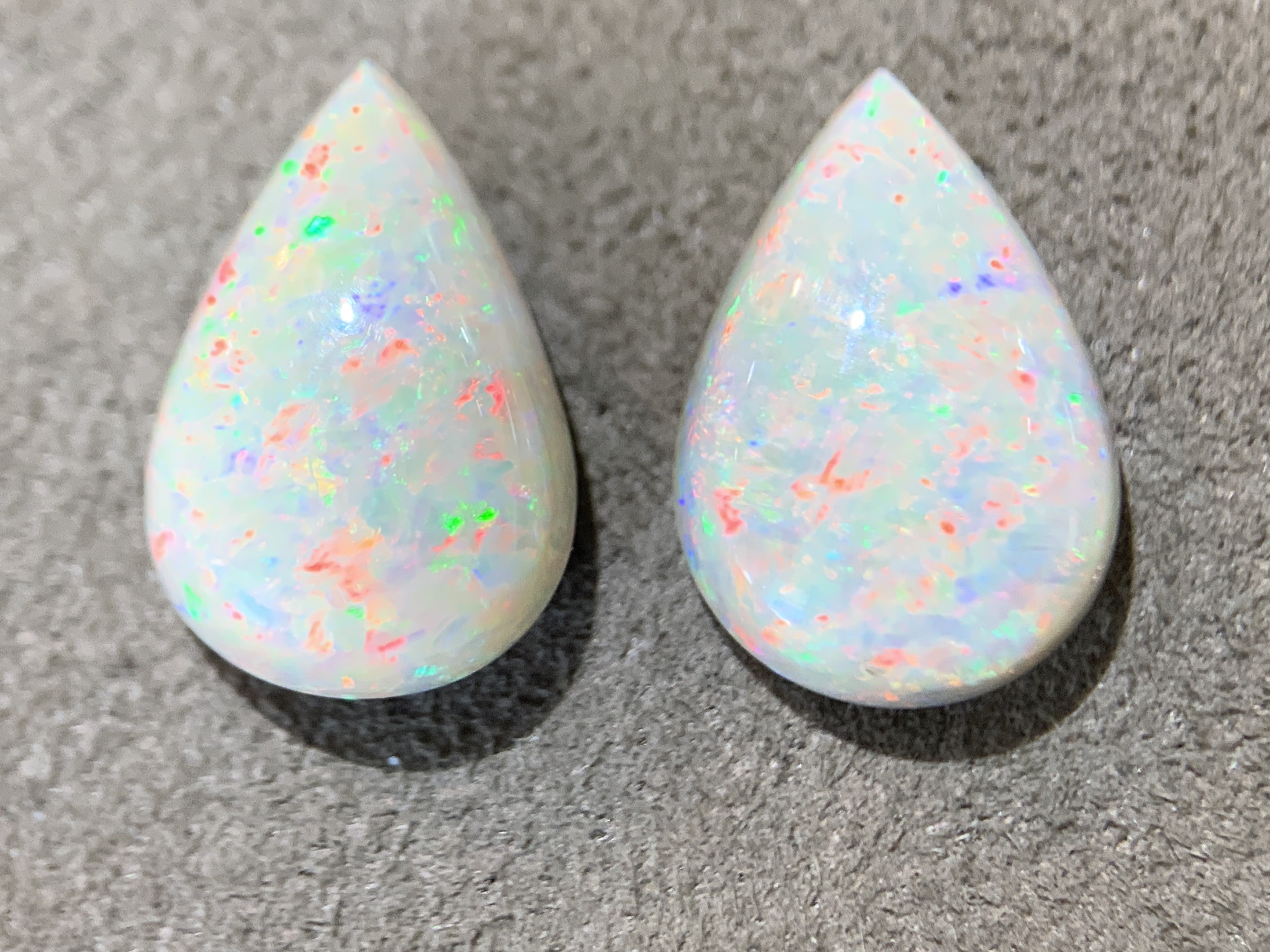 Pair of Pearshape Dark Opals 7.81ct - Masterpiece Jewellery Opal & Gems Sydney Australia | Online Shop