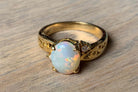 18kt Yellow Gold White Opal and Diamond ring - Masterpiece Jewellery Opal & Gems Sydney Australia | Online Shop