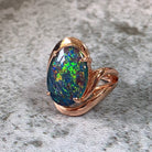 Rose Gold plated Silver Opal triplet 18x13mm ring - Masterpiece Jewellery Opal & Gems Sydney Australia | Online Shop