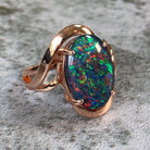 Rose Gold plated Silver Opal triplet 18x13mm ring - Masterpiece Jewellery Opal & Gems Sydney Australia | Online Shop