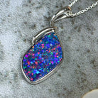 14kt White Gold Red Opal 8.2ct Doublet pendant - Masterpiece Jewellery Opal & Gems Sydney Australia | Online Shop