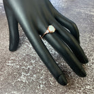 Rose Gold Plated Sterling SIlver 10x8mm White Opal ring trilogy - Masterpiece Jewellery Opal & Gems Sydney Australia | Online Shop