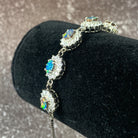 Sterling Silver Cluster design Opal doublet bracelet - Masterpiece Jewellery Opal & Gems Sydney Australia | Online Shop