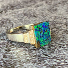 9kt White Gold Boulder Opal 3.57ct and diamond ring - Masterpiece Jewellery Opal & Gems Sydney Australia | Online Shop