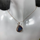 14kt Rose Gold Fire Opal 2.95ct and Diamond pendant - Masterpiece Jewellery Opal & Gems Sydney Australia | Online Shop