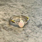 Sterling Silver White Red Yellow Opal 7x5mm ring - Masterpiece Jewellery Opal & Gems Sydney Australia | Online Shop