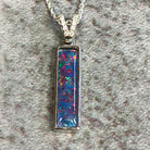 Sterling Silver Opal triplet 20x5mm rectangular pendant - Masterpiece Jewellery Opal & Gems Sydney Australia | Online Shop