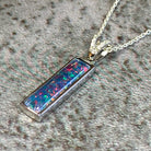 Sterling Silver Opal triplet 20x5mm rectangular pendant - Masterpiece Jewellery Opal & Gems Sydney Australia | Online Shop