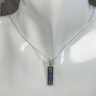 Sterling Silver Opal triplet 20x5mm rectangular pendant - Masterpiece Jewellery Opal & Gems Sydney Australia | Online Shop