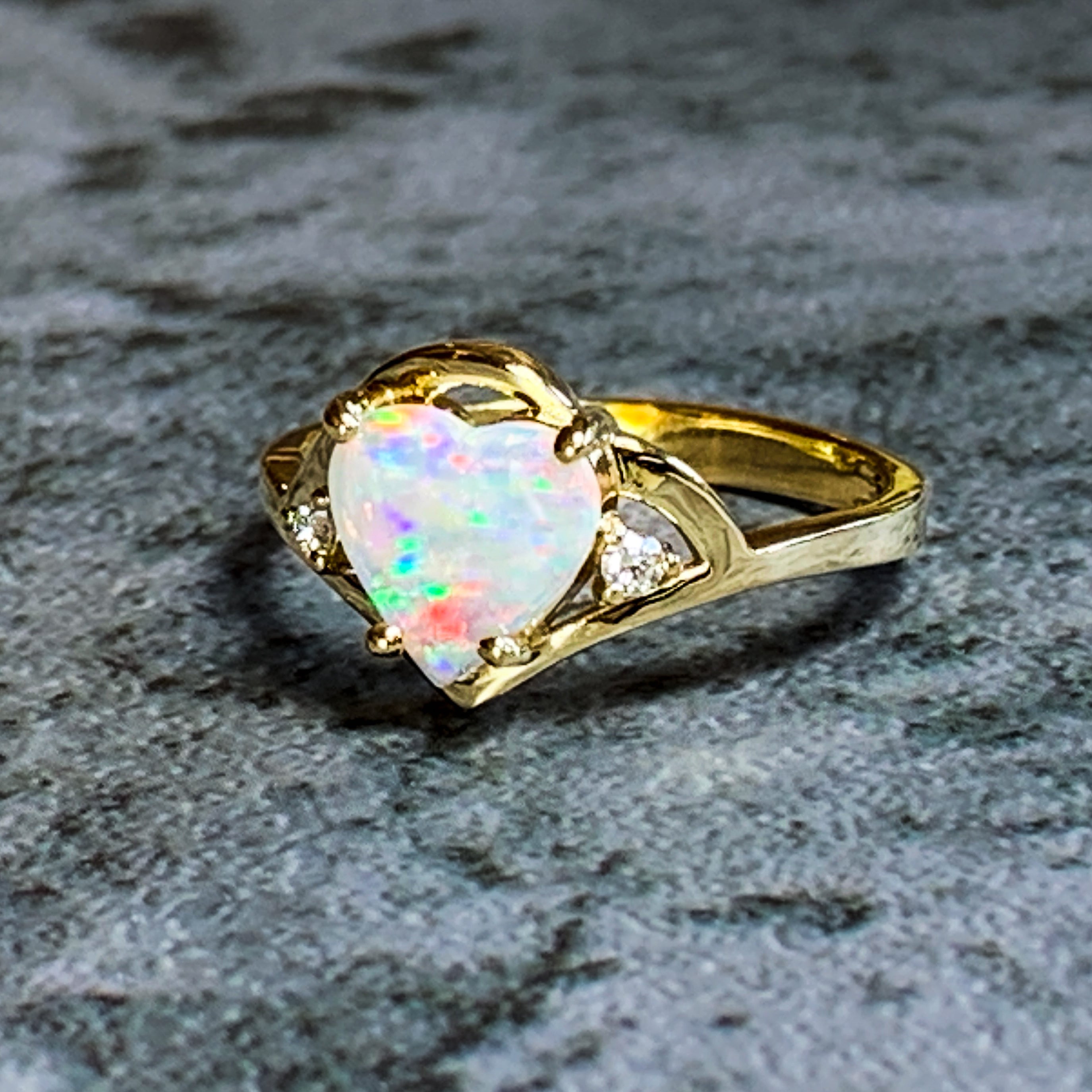 Heart shaped shop opal ring