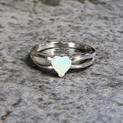 Sterling Silver Heart shape solitaire 6mm ring - Masterpiece Jewellery Opal & Gems Sydney Australia | Online Shop