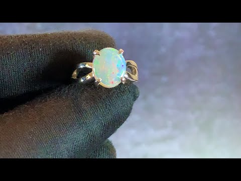 Avon sterling silver opal on sale ring