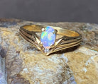 18kt Yellow Gold Light Opal and Diamond ring - Masterpiece Jewellery Opal & Gems Sydney Australia | Online Shop