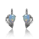 18kt White Gold Opal earrings clip - Masterpiece Jewellery Opal & Gems Sydney Australia | Online Shop