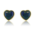 9kt Yellow Gold Opal Triplet heart studs - Masterpiece Jewellery Opal & Gems Sydney Australia | Online Shop